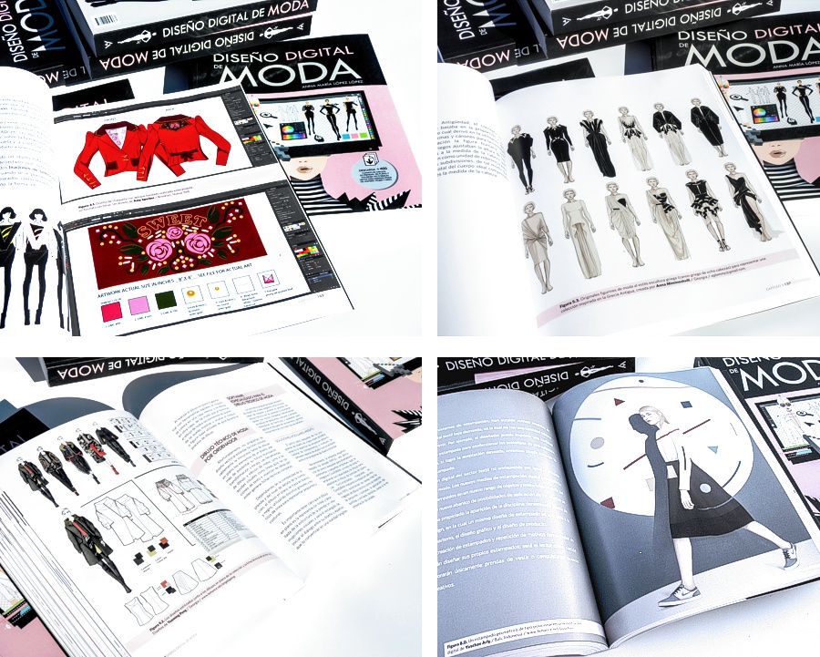 Book pages of the book DIGITAL FASHION DESIGN - DISENO DIGITAL DE MODA