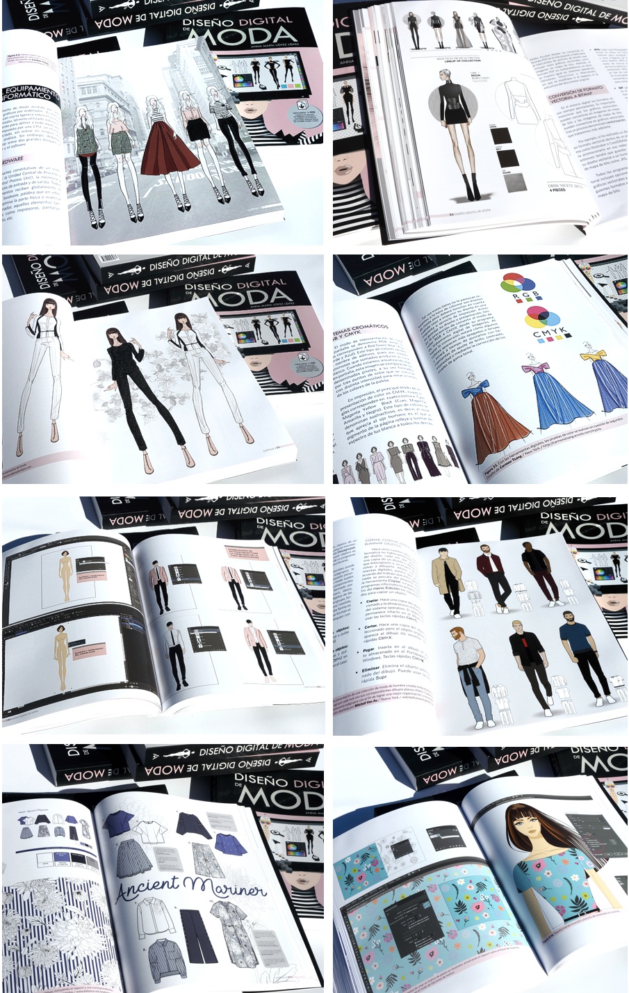 Ejemplo páginas interiores libro Diseño Digital de Moda